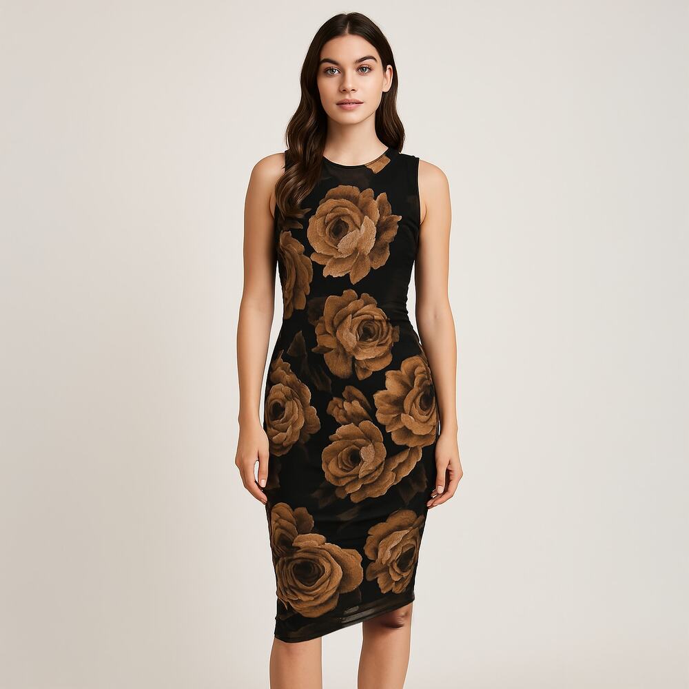 Free Press Sz Medium Shirred Bodycon Dress